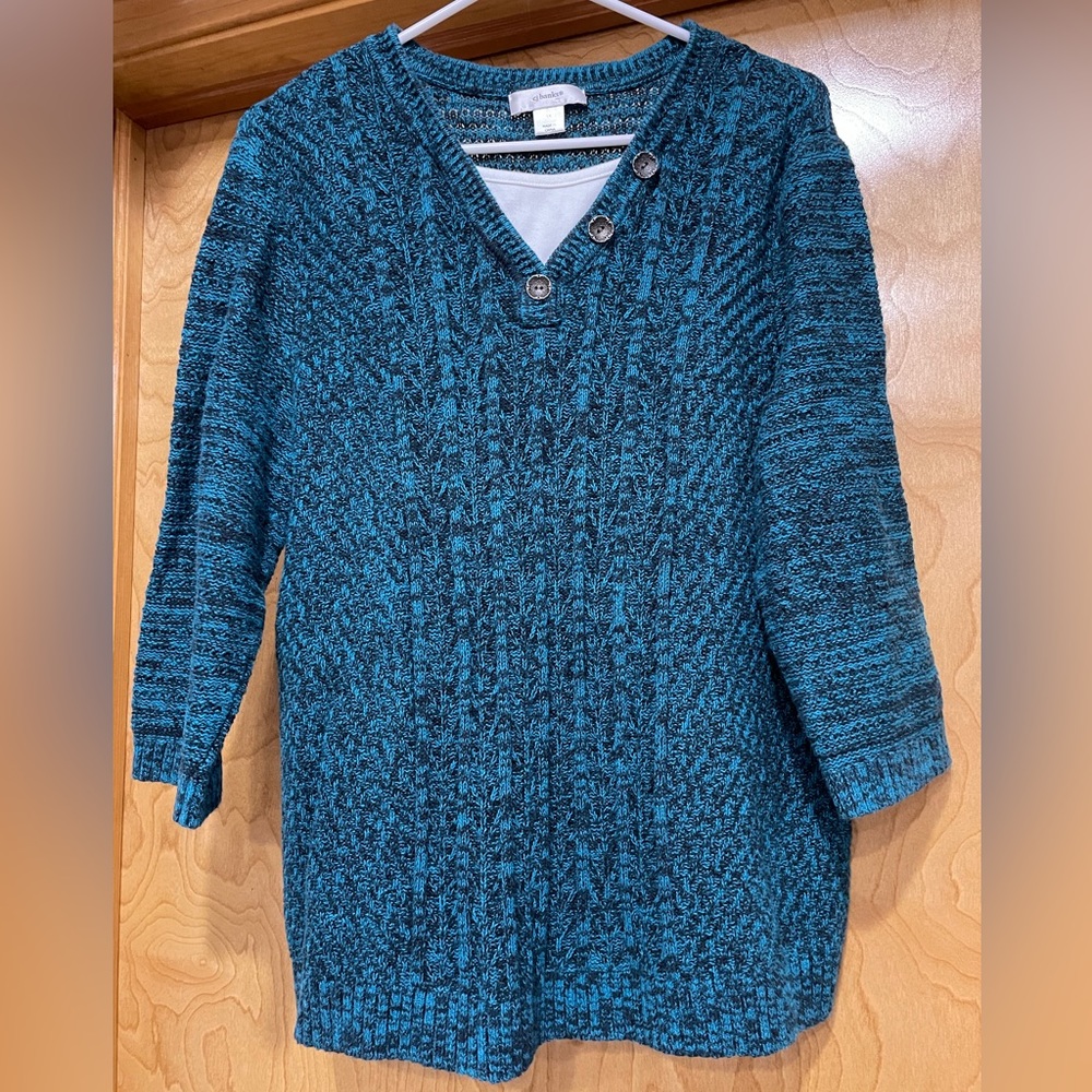 EUC CJ Banks Women’s 1X Layered Look Pullover Sweater